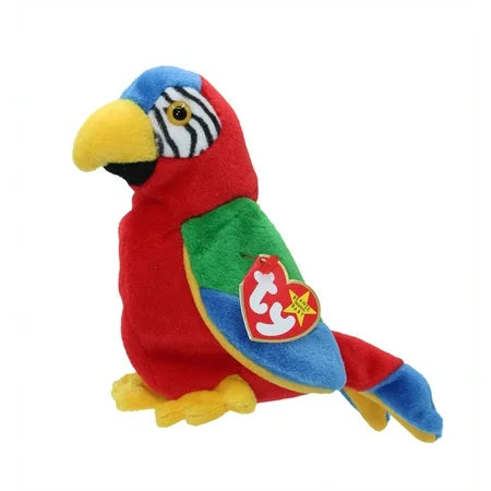 Plush TY Beanie Babies - Jabber the Parrot - Cardboard Memories Inc.