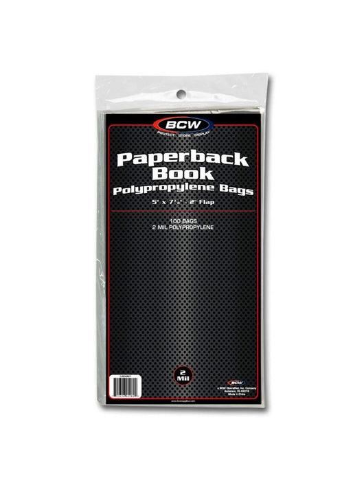 Supplies BCW - Paperback Book - Polypropylene Bags - 5 x 7 3/8 With 2 Inch Flap - Cardboard Memories Inc.