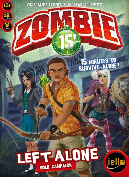 Board Games Iello Games - Zombie 15' - Left Alone - Solo Campaign Expansion - Cardboard Memories Inc.