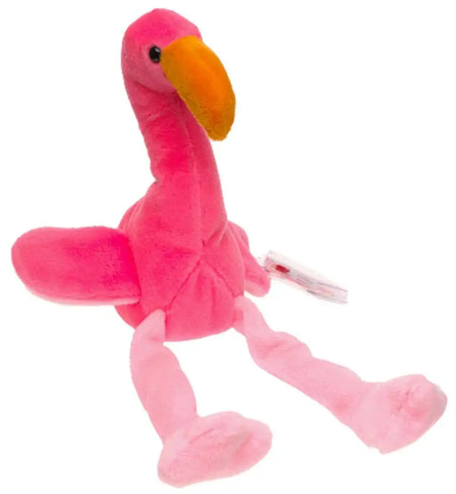 Plush TY Beanie Babies - Pinky the Flamingo - Cardboard Memories Inc.