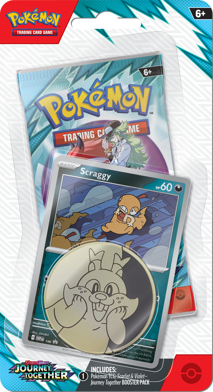 Trading Card Games Pokémon - Scarlet and Violet - Journey Together - Checklane Blister - Scraggy - Pre-Order March 28th 2025 - Cardboard Memories Inc.