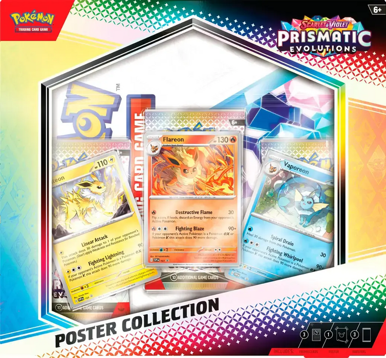 Trading Card Games Pokemon - Scarlet and Violet - Prismatic Evolutions - Poster Collection - Pre-Order January 17th 2025 - Cardboard Memories Inc.