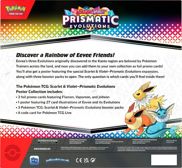 Trading Card Games Pokemon - Scarlet and Violet - Prismatic Evolutions - Poster Collection - Pre-Order January 17th 2025 - Cardboard Memories Inc.