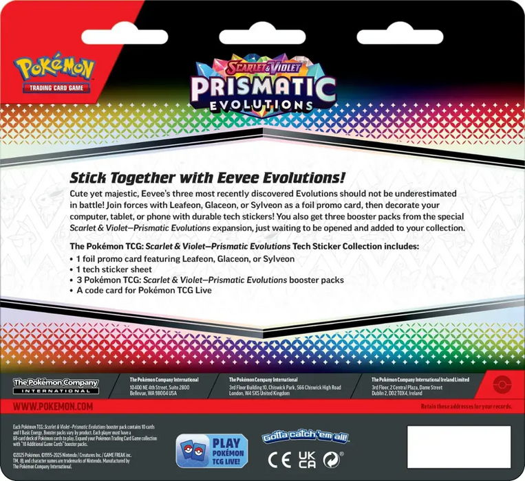 Trading Card Games Pokemon - Scarlet and Violet - Prismatic Evolutions - Tech Sticker Collection - Sylveon - Pre-Order January 17th 2025 - Cardboard Memories Inc.