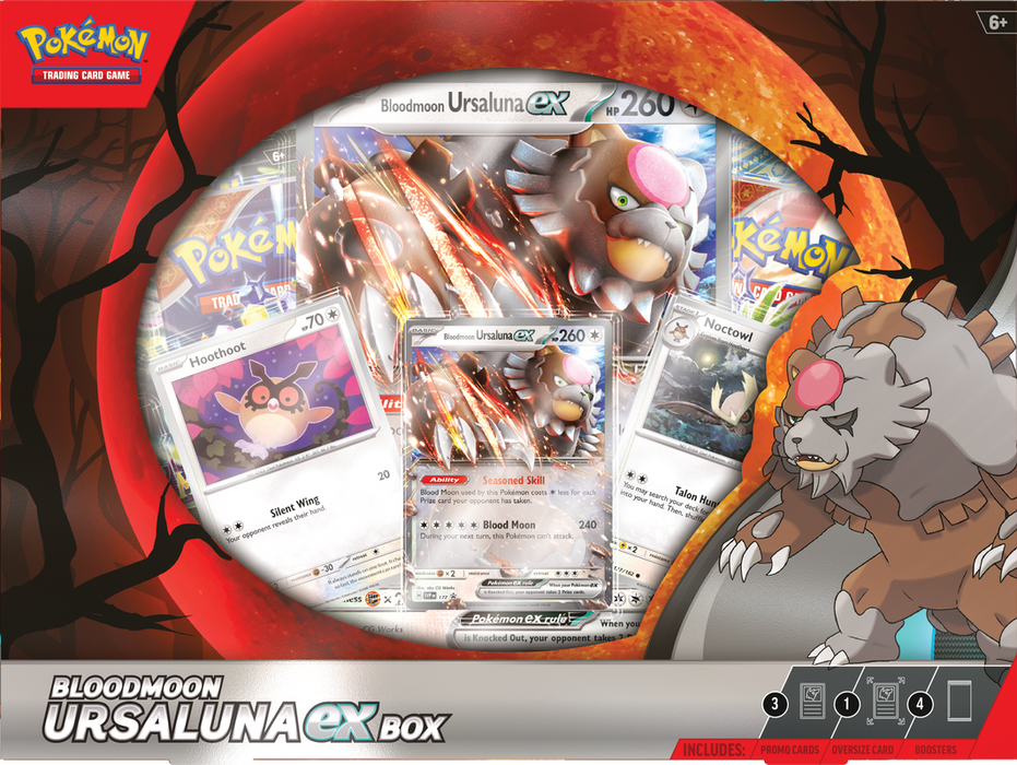 Trading Card Games Pokemon - Scarlet and Violet - Blood Moon Ursaluna EX - Collection Box - Pre-Order November 15th 2024 - Cardboard Memories Inc.