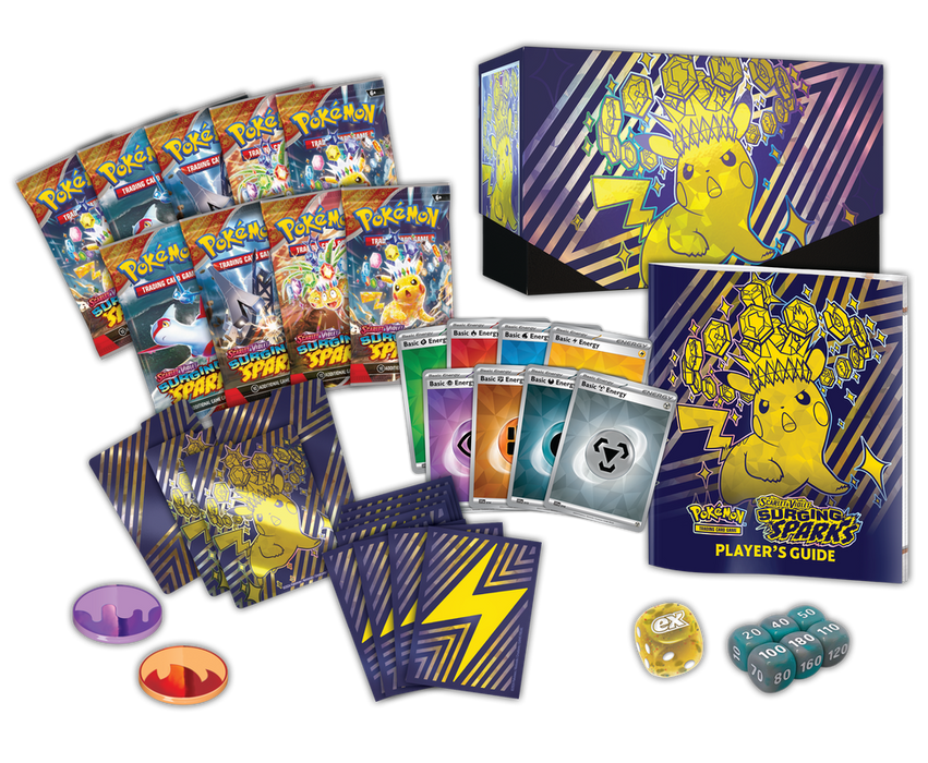 Trading Card Games Pokemon - Scarlet and Violet - Surging Sparks - Elite Trainer Box - Pre-Order November 8th 2024 - Cardboard Memories Inc.