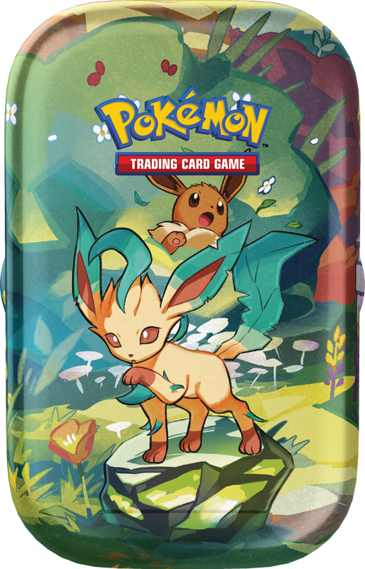 Trading Card Games Pokemon - Scarlet and Violet - Prismatic Evolutions - Mini Tins - Leafeon - Pre-Order February 7th 2025 - Cardboard Memories Inc.