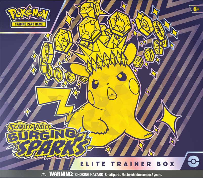 Trading Card Games Pokemon - Scarlet and Violet - Surging Sparks - Elite Trainer Box - Pre-Order November 8th 2024 - Cardboard Memories Inc.