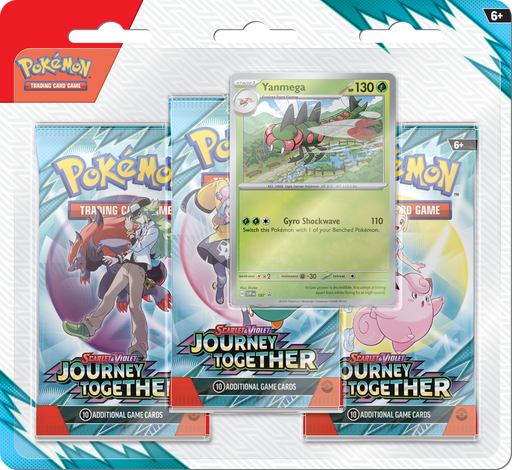 Trading Card Games Pokémon - Scarlet and Violet - Journey Together - 3 Pack Blister - Yanmega - Pre-Order March 28th 2025 - Cardboard Memories Inc.