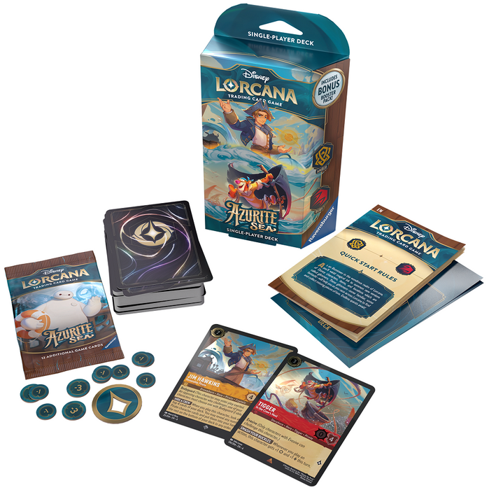 Trading Card Games Disney - Lorcana - Azurite Sea - Starter Deck - Amber and Ruby - Jim Hawkins and Tigger - Pre-Order November 15th 2024 - Cardboard Memories Inc.