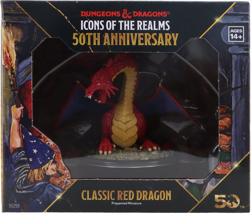 Role Playing Games Wizards of the Coast - Dungeons and Dragons - Icons of the Realms - 50th Anniversary - Classic Red Dragon - Cardboard Memories Inc.