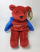 Plush Salvino's Bammers - 1999 - Red and Blue Teddy Bear - Patrick Roy - Cardboard Memories Inc.