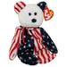 Plush TY Beanie Babies - Spangle the Bear (White Head Variant) - Cardboard Memories Inc.