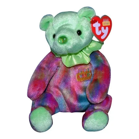 Plush TY Beanie Baby - August Birthday Bear - Cardboard Memories Inc.