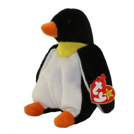 Plush TY Beanie Baby - Waddle the Penguin - Cardboard Memories Inc.