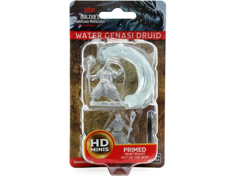 Role Playing Games Wizkids - Dungeons and Dragons - Unpainted Miniature - Nolzurs Marvellous Miniatures - Water Genasi Male Druid - 73337 - Cardboard Memories Inc.