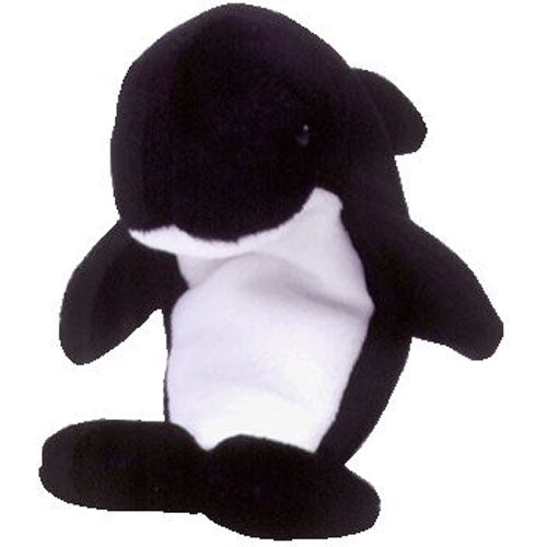 Plush TY Beanie Baby - Waves the Whale - Cardboard Memories Inc.