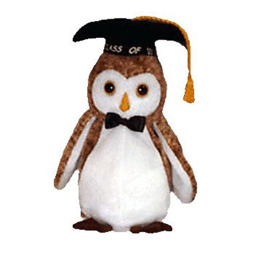 Plush TY Beanie Baby - Wisest the Owl - Class of 2000 - Cardboard Memories Inc.