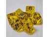 Dice Koplow Dice - Translucent Yellow with Black - Set of 7 - Cardboard Memories Inc.