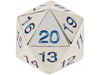 Dice Koplow Dice - Silver with Blue Metal Dice - Countdown D20 with Bag - Cardboard Memories Inc.