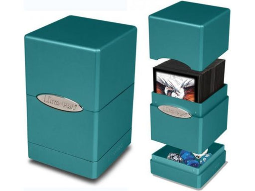 Supplies Ultra Pro - Metallic Satin Tower Deck Box - Ocean Shimmer - Cardboard Memories Inc.