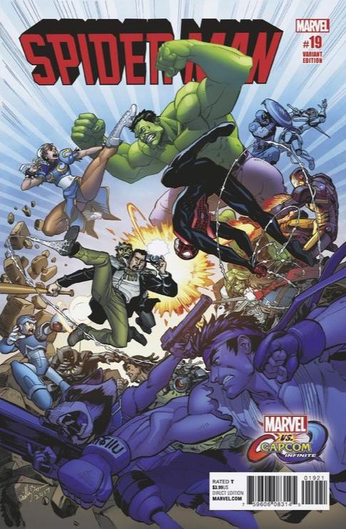 Comic Books Marvel Comics - Spider-Man (2016) 019 - Cover B Marvel vs. Capcom Variant Edition (Cond. FN) - 1149 - Cardboard Memories Inc.