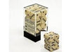 Dice Chessex Dice - Opaque Ivory with Black - Set of 12 D6 - CHX 25600 - Cardboard Memories Inc.