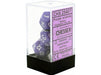 Dice Chessex Dice - Opaque Purple with White - Set of 7 - CHX 25407 - Cardboard Memories Inc.