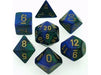 Dice Chessex Dice - Gemini Blue-Green with Gold - Set of 7 - CHX 26436 - Cardboard Memories Inc.