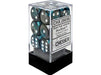 Dice Chessex Dice - Gemini Steel-Teal with White - Set of 12 D6 - CHX 26656 - Cardboard Memories Inc.