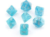 Dice Chessex Dice - Cirrus Aqua with Silver - Set of 7 - 27465 - Cardboard Memories Inc.