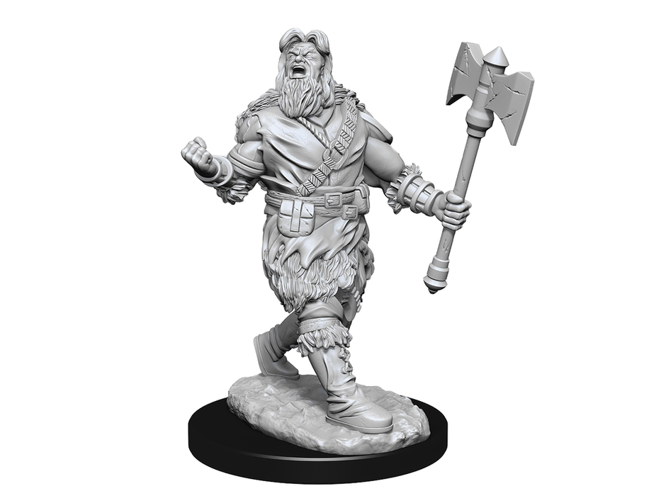 Role Playing Games Wizkids - Dungeons and Dragons - Unpainted Miniature - Nolzurs Marvellous Miniatures - Human Barbarian Male - 90224 - Cardboard Memories Inc.