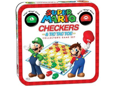 Board Games Usaopoly - Super Mario Bros - Checkers and Tic Tac Toe - Collector's Game Set - Cardboard Memories Inc.