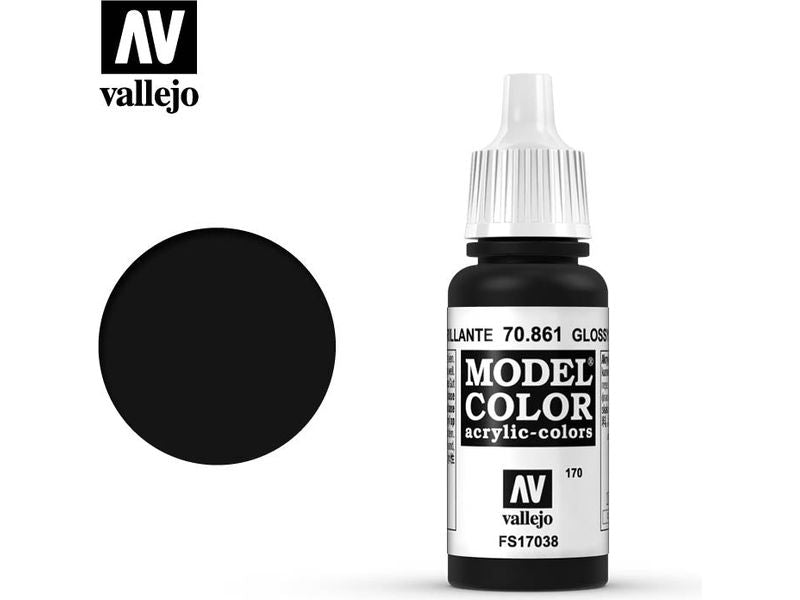 Paints and Paint Accessories Acrylicos Vallejo - Glossy Black - 70 861 - Cardboard Memories Inc.