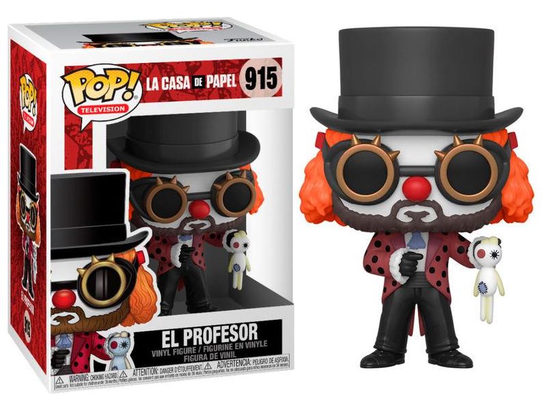 Action Figures and Toys POP! - Television - Money Heist - La Casa De Papel - El Profesor as Clown - Cardboard Memories Inc.