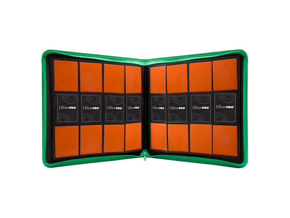 Supplies Ultra Pro - 12 Pocket Pro Zipper Binder - Green - Cardboard Memories Inc.