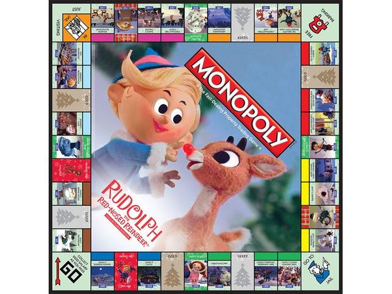 Board Games Usaopoly - Monopoly - Rudolph the Red-Nosed Reindeer Collectors Edition - Cardboard Memories Inc.