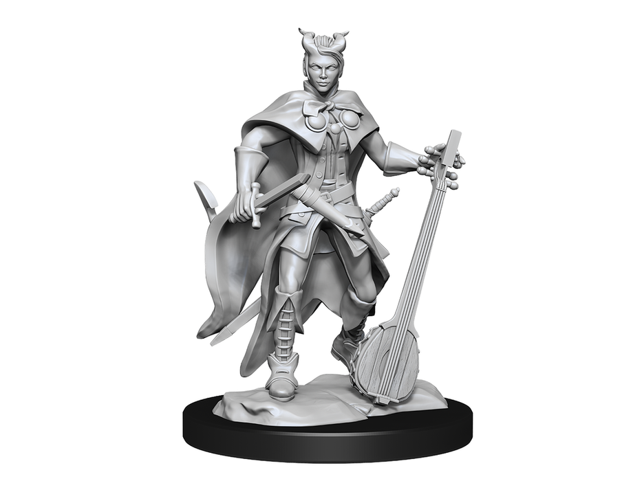 Role Playing Games Wizkids - Dungeons and Dragons - Unpainted Miniature - Nolzurs Marvellous Miniatures - Tiefling Bard Female - 90226 - Cardboard Memories Inc.