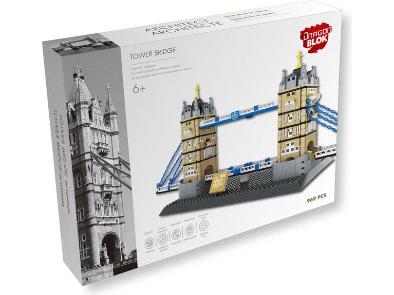 Action Figures and Toys Import Dragon - Dragon Blok - Tower Bridge - Building Blocks Model - Cardboard Memories Inc.