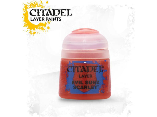 Paints and Paint Accessories Citadel Layer - Evil Sunz Scarlet 12ml - 22-05 - Cardboard Memories Inc.