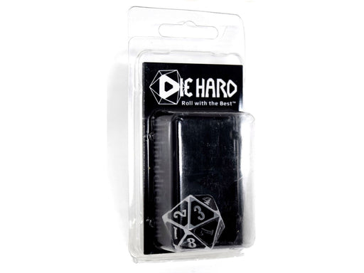 Dice Die Hard Dice - Metal MTG Roll Down Counter Shiny Silver with Black - D20 - Cardboard Memories Inc.