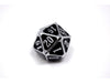 Dice Die Hard Dice - Metal MTG Roll Down Counter Shiny Silver with Black - D20 - Cardboard Memories Inc.