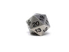 Dice Koplow Dice - Silver with Black Metal Dice - Countdown D20 with Bag - Cardboard Memories Inc.