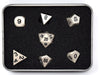 Dice Die Hard Dice - RPG Metal Brilliant Silver - Set of 7 - Cardboard Memories Inc.