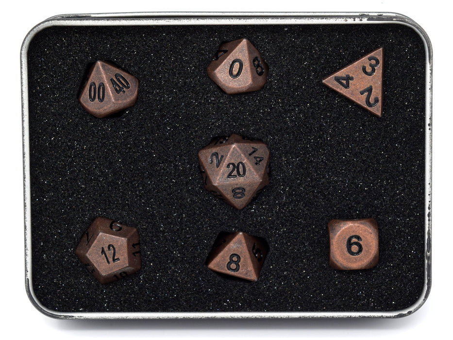 Dice Die Hard Dice - RPG Metal Ancient Copper 94068 - Set of 7 - Cardboard Memories Inc.