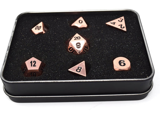 Dice Die Hard Dice - RPG Metal Shiny Copper 94093 - Set of 7 - Cardboard Memories Inc.