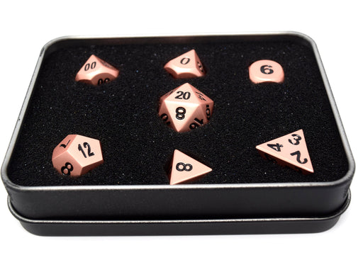 Dice Die Hard Dice - RPG Metal Brilliant Copper - Set of 7 - Cardboard Memories Inc.