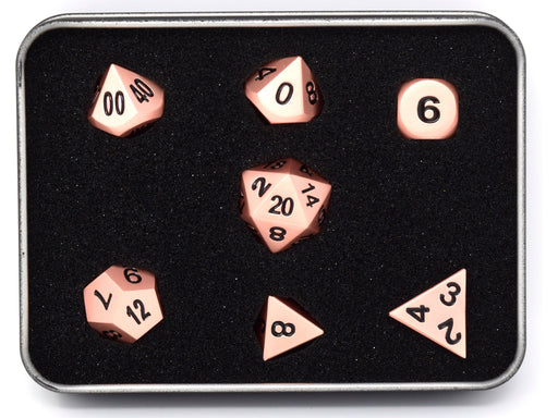 Dice Die Hard Dice - RPG Metal Brilliant Copper - Set of 7 - Cardboard Memories Inc.