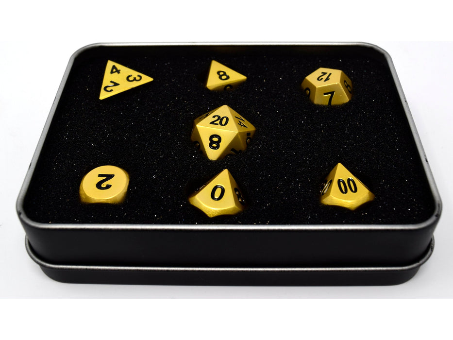 Dice Die Hard Dice - RPG Metal Brilliant Gold 94089 - Set of 7 - Cardboard Memories Inc.