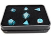 Dice Die Hard Dice - RPG Gothica Metal Gunmetal Teal - Set of 7 - Cardboard Memories Inc.